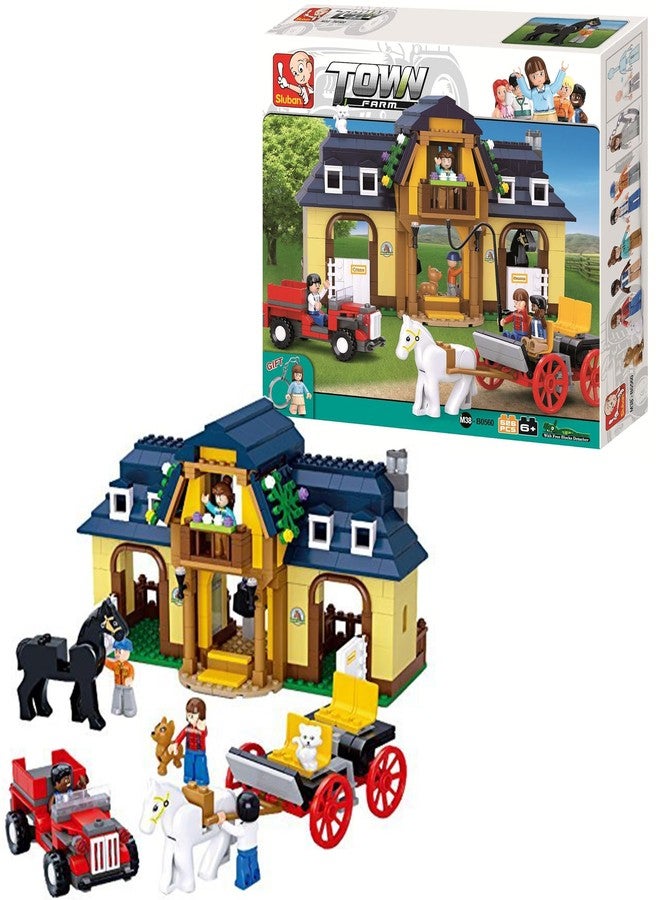 SLUBAN Horse Farm Educational Brick Toy | Town Theme Building Set for Smart Kids | 526 Pieces | Creative STEM Construction Kit | M38-B0560 | Multicolor - Image 1